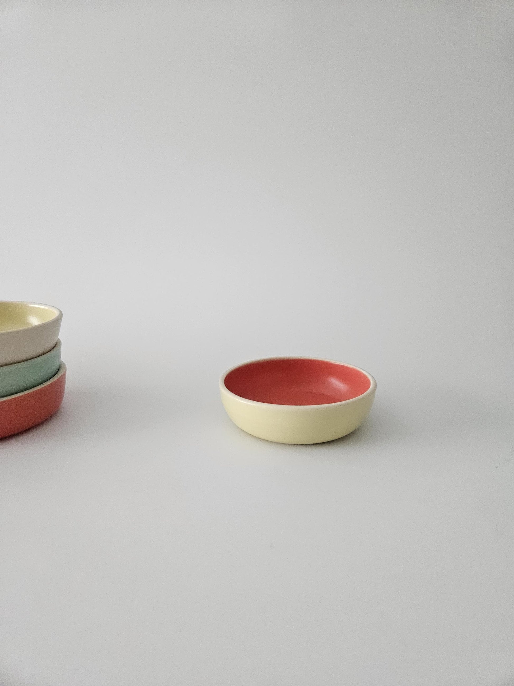 Sauce Bowl, Two-Toned (Made to Order) • Handmade Colorful Ceramic • Small 4" Round Dish