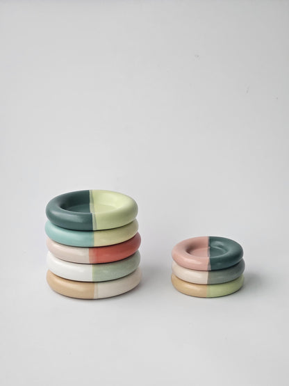 Handmade Ceramic Donut Dish: Chunky Bubble Plate, Ring & Jewelry Holder