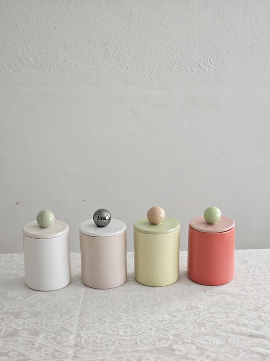 Candy Jar (Ready to Ship) • Tricolor Handmade Colorful Ceramic • Color Block • Wheel Thrown Pottery • Home Decor