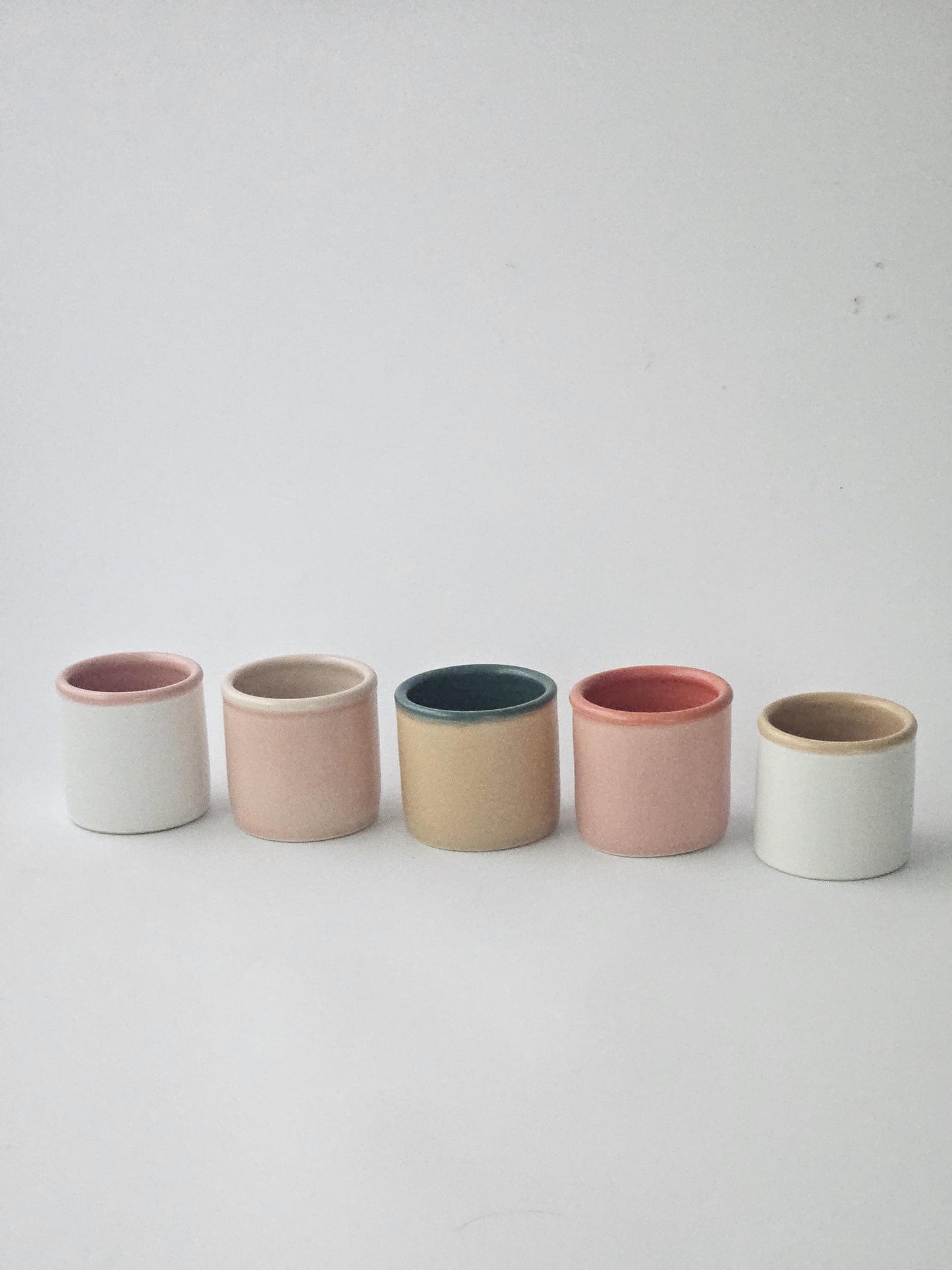 Handmade Colorful Rim Ceramic Cup: Wheel Thrown Pottery