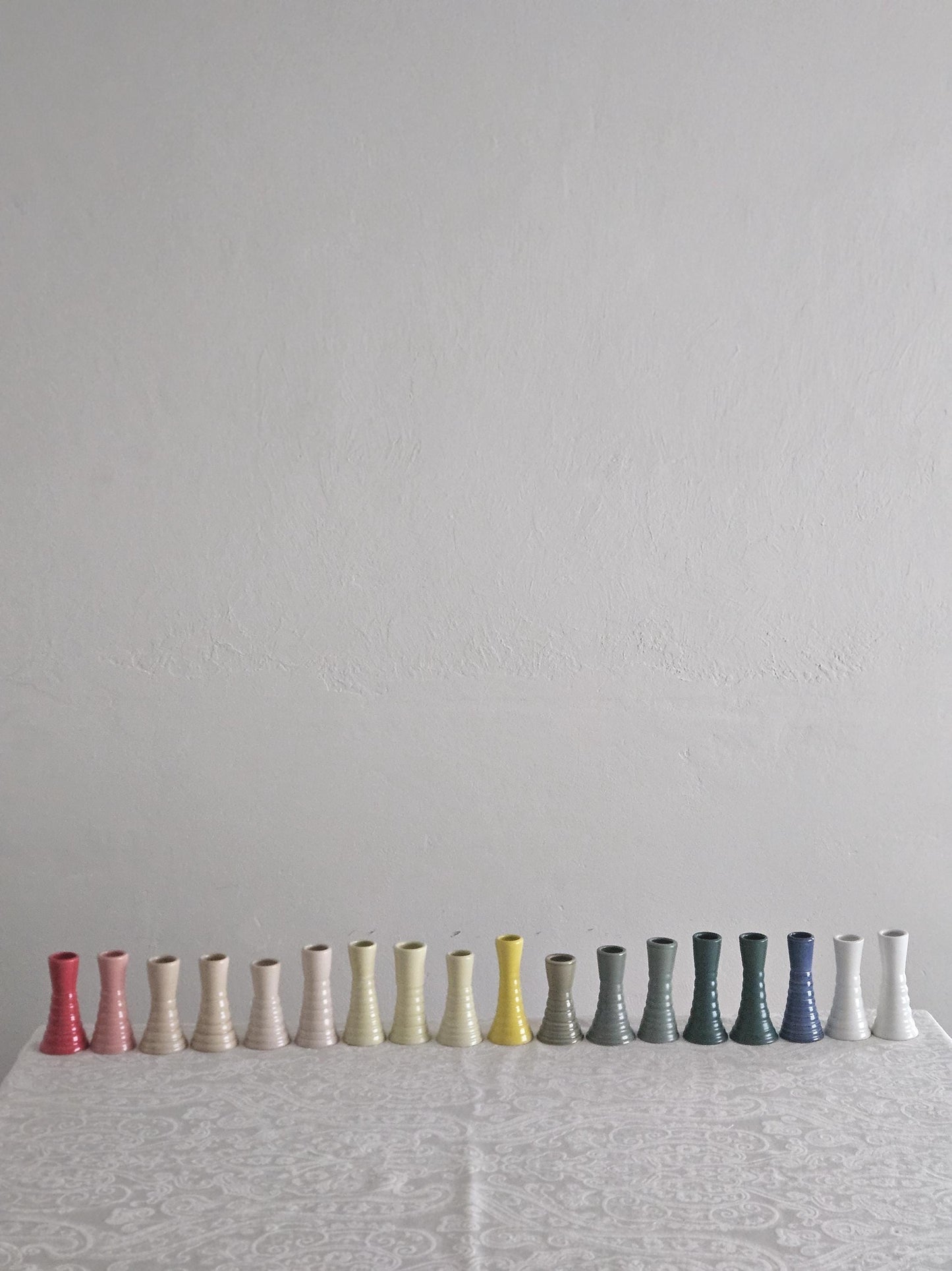 Handmade Wiggly Ceramic Candlestick • Colorful Taper Candle Holder