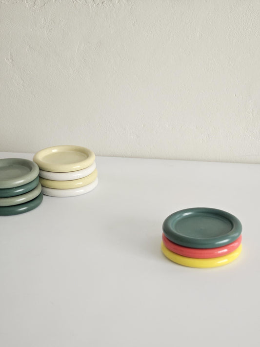 Handmade Colorful Ceramic Bubble Dish: Trinket Plate, Coaster, or Side Plate