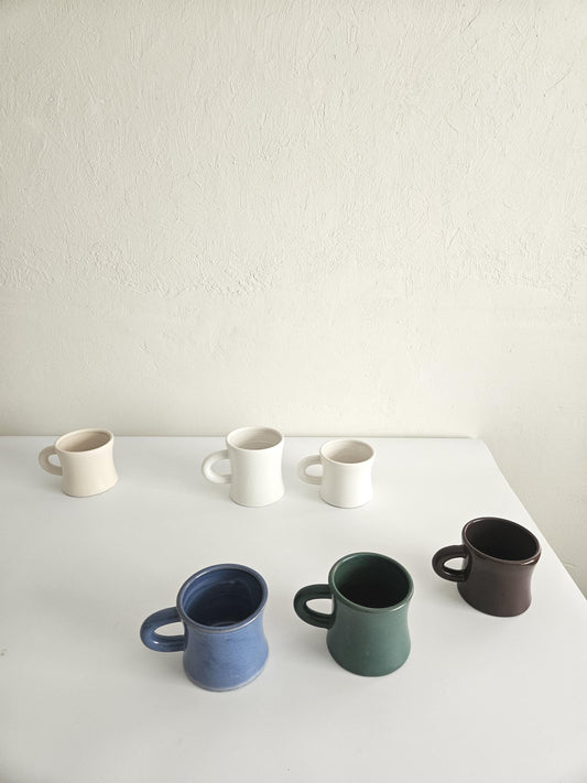 Handmade Ceramic Diner Mug: Retro Chunky Coffee Cup