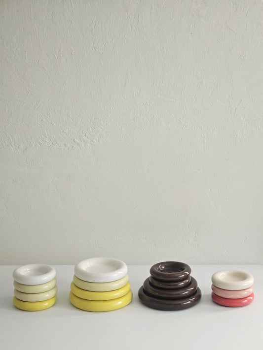 Handmade Ceramic Donut Dish: Colorful Bubble Plate - Ring Holder
