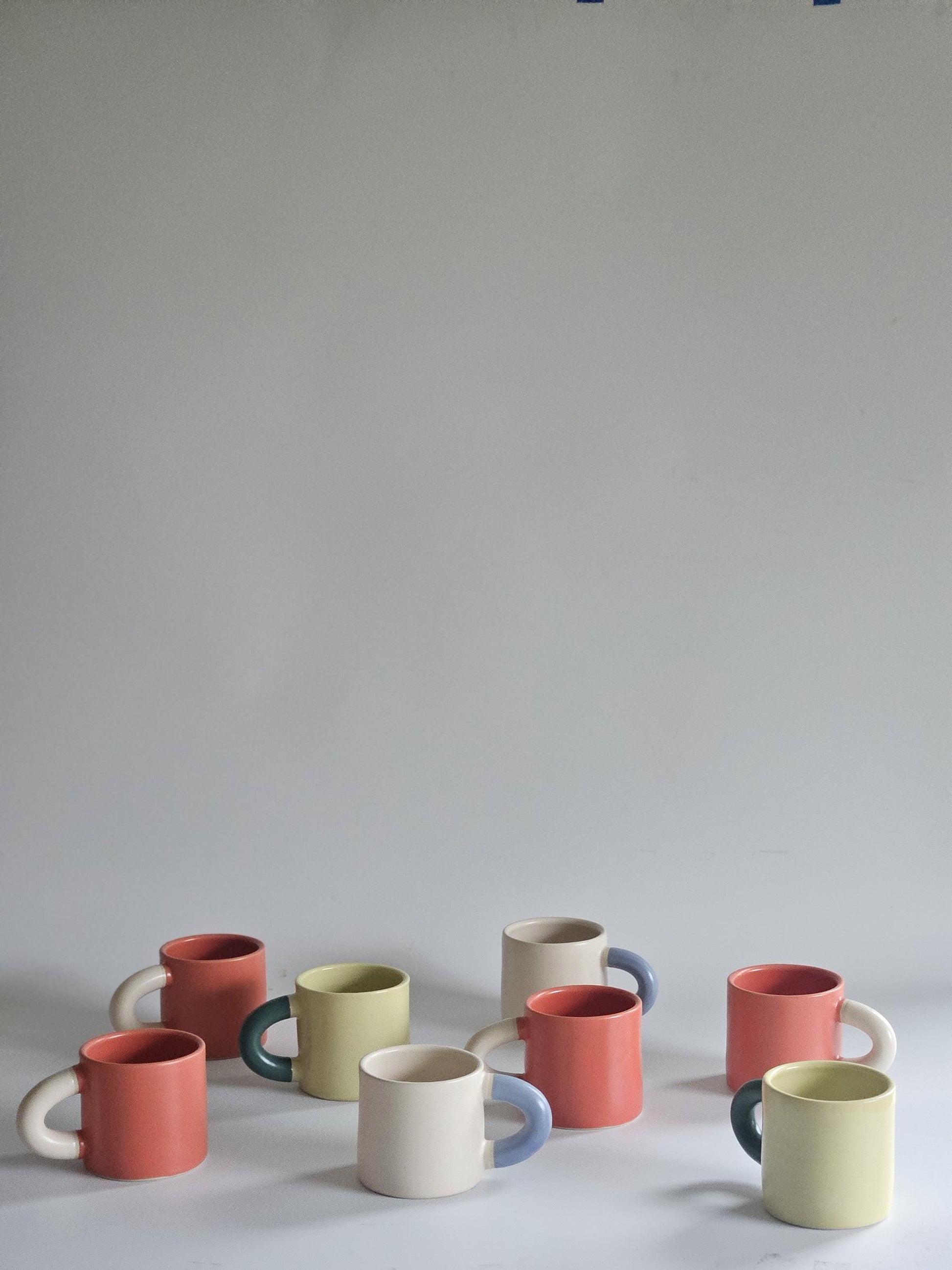 Handmade Two-Tone Ceramic Mug: Chunky Wheel-Thrown Pottery