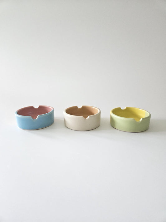 Handmade Color Block Ceramic Ashtray: Two-Tone Glaze (Made to Order)