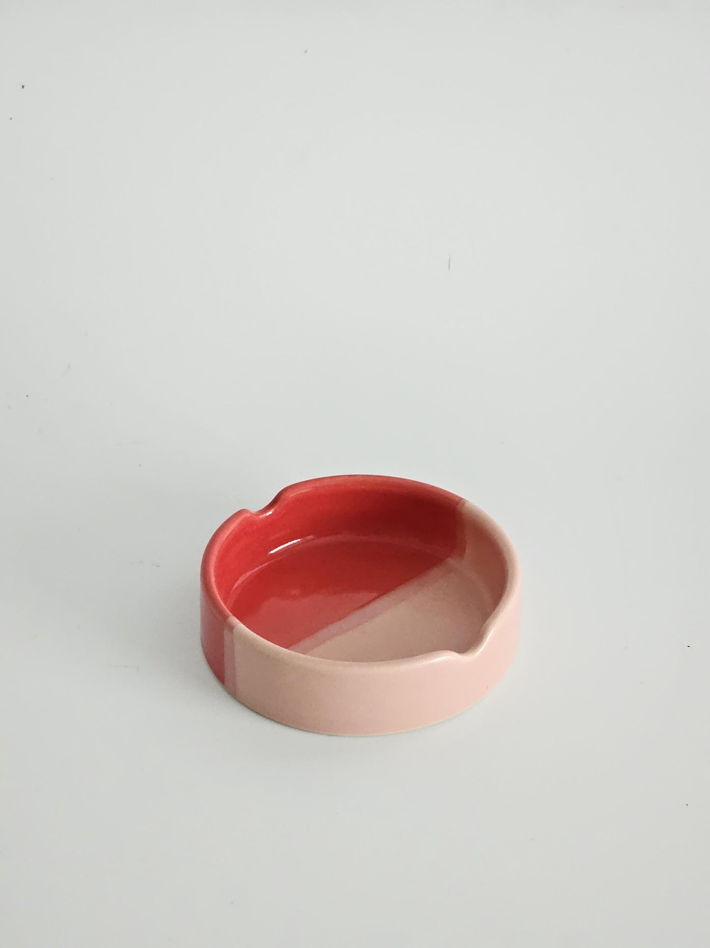 Handmade Color Block Ceramic Ashtray: Two-Tone Glaze (Ready to Ship)