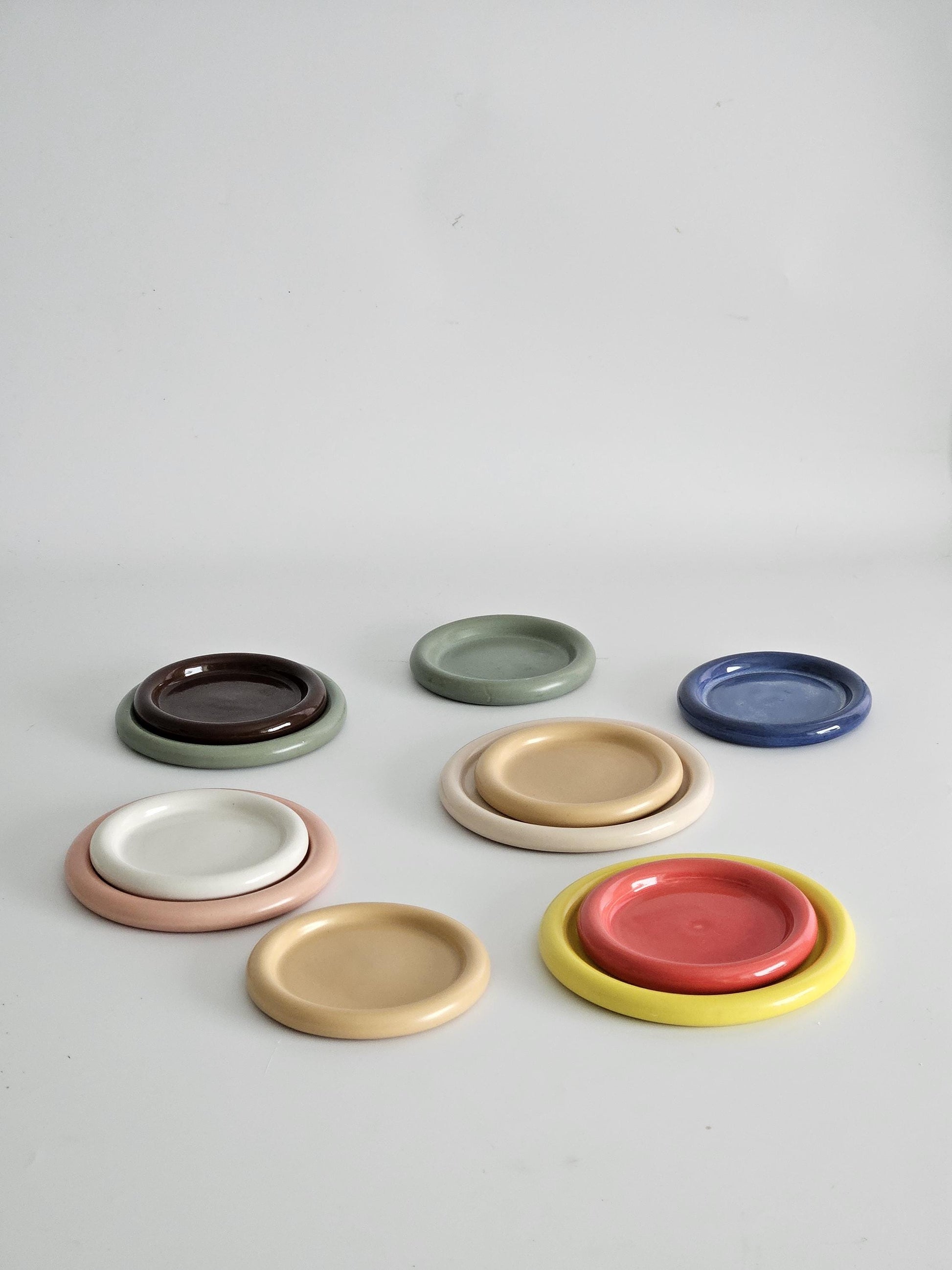 Handmade Colorful Ceramic Bubble Dish: Trinket Plate, Coaster, or Side Plate