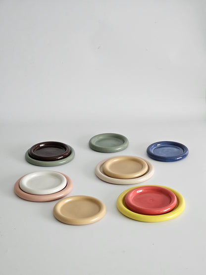 Handmade Colorful Ceramic Bubble Dish: Trinket Plate, Coaster, or Side Plate