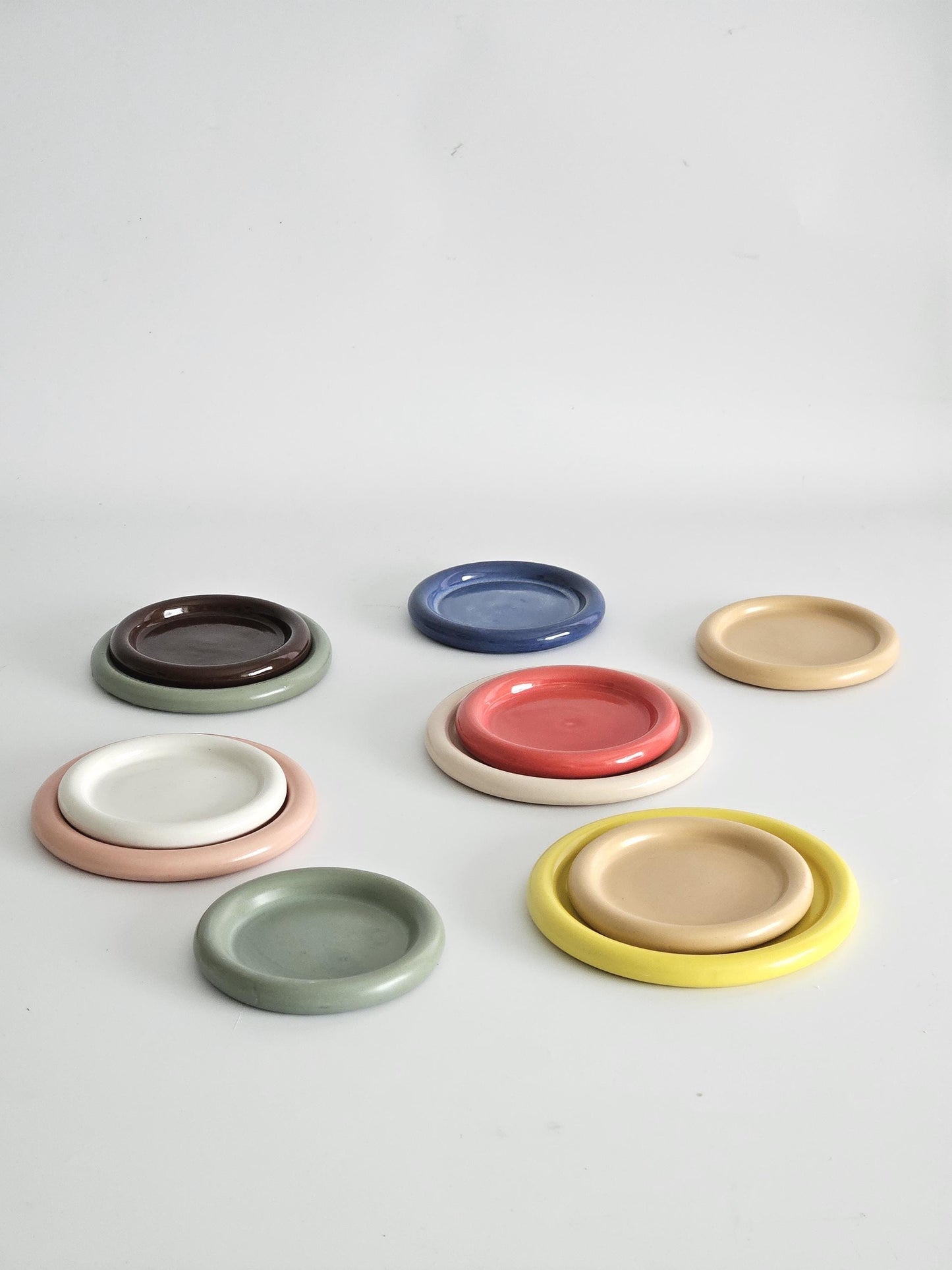 Handmade Colorful Ceramic Bubble Dish: Trinket Plate, Coaster, or Side Plate