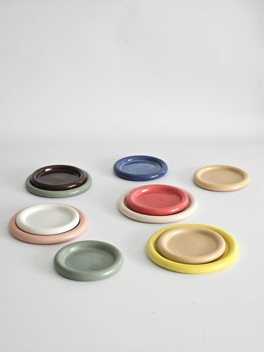 Handmade Colorful Ceramic Bubble Dish: Trinket Plate, Coaster, or Side Plate