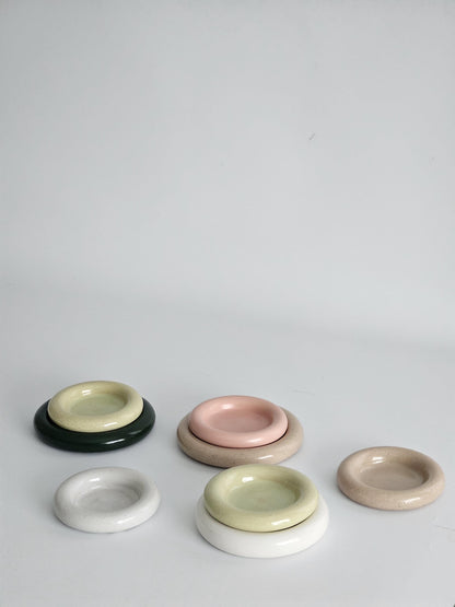 Handmade Ceramic Donut Dish: Colorful Bubble Plate - Ring Holder