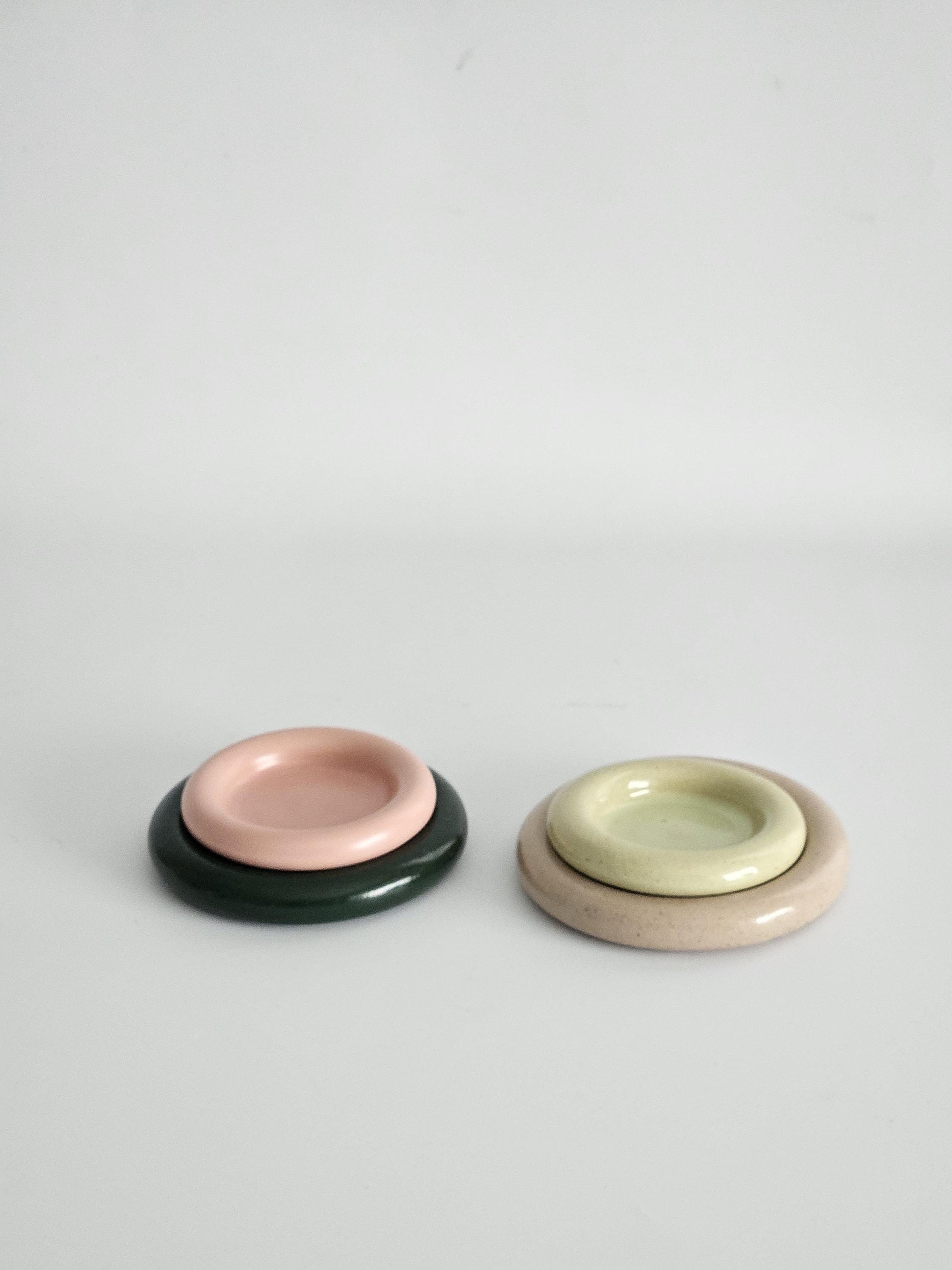 Handmade Ceramic Donut Dish: Colorful Bubble Plate - Ring Holder