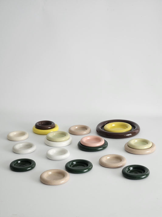 Handmade Ceramic Donut Dish: Colorful Bubble Plate - Ring Holder