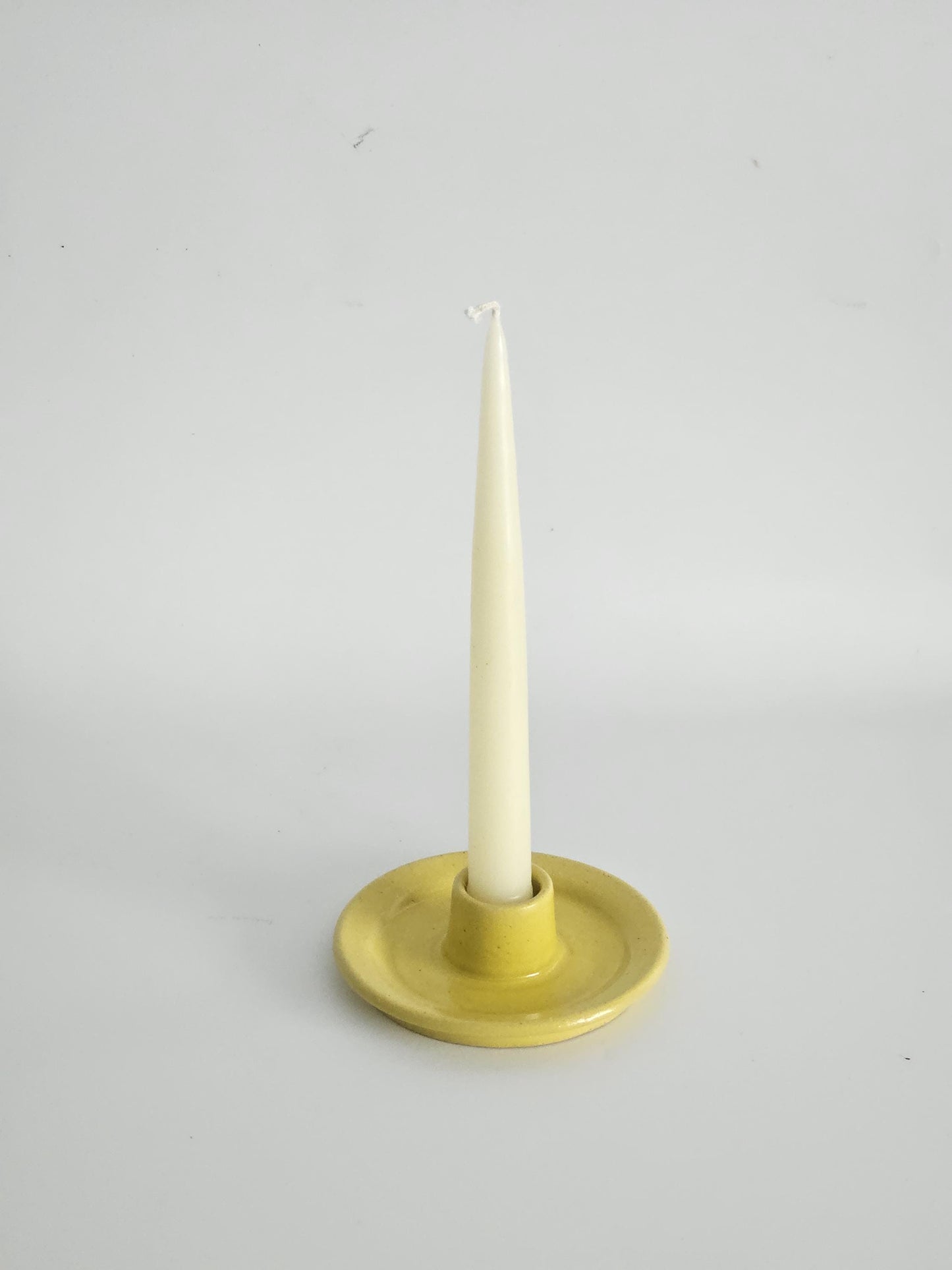 Handmade Ceramic Taper Candle Holder: Earthy Speckled Candlestick