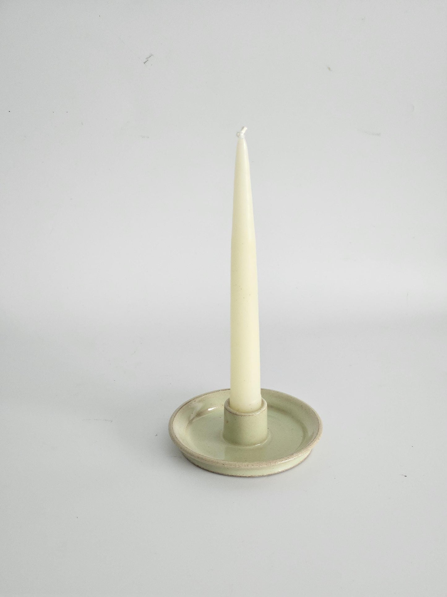 Handmade Ceramic Taper Candle Holder: Earthy Speckled Candlestick