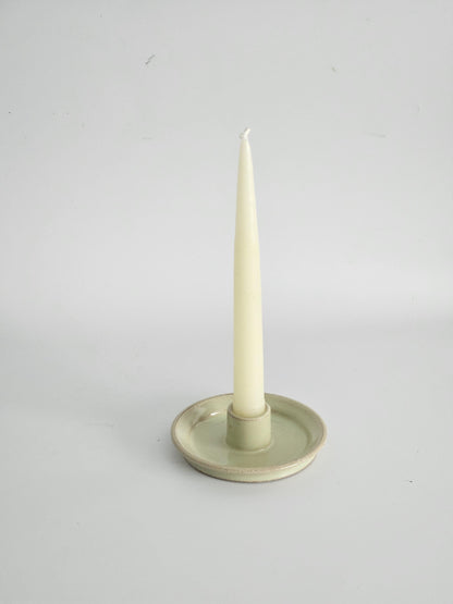 Handmade Ceramic Taper Candle Holder: Earthy Speckled Candlestick