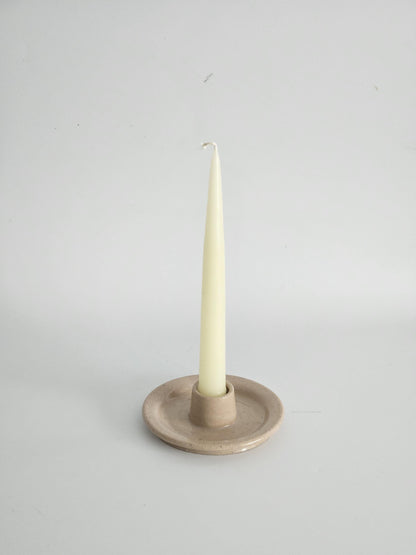 Handmade Ceramic Taper Candle Holder: Earthy Speckled Candlestick