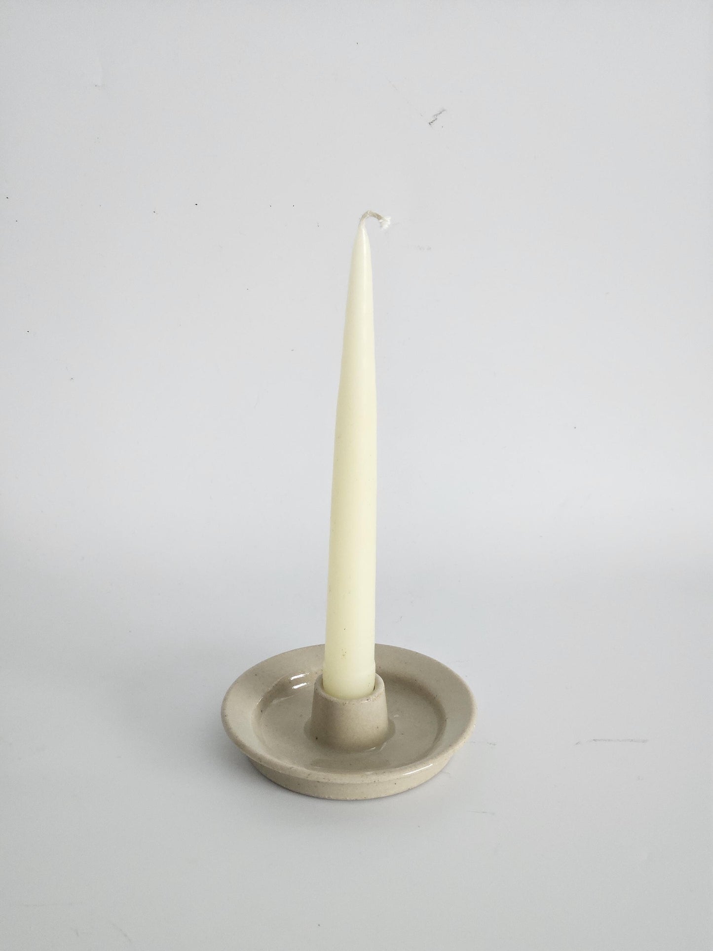 Handmade Ceramic Taper Candle Holder: Earthy Speckled Candlestick