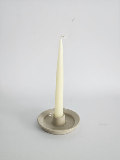 Handmade Ceramic Taper Candle Holder: Earthy Speckled Candlestick