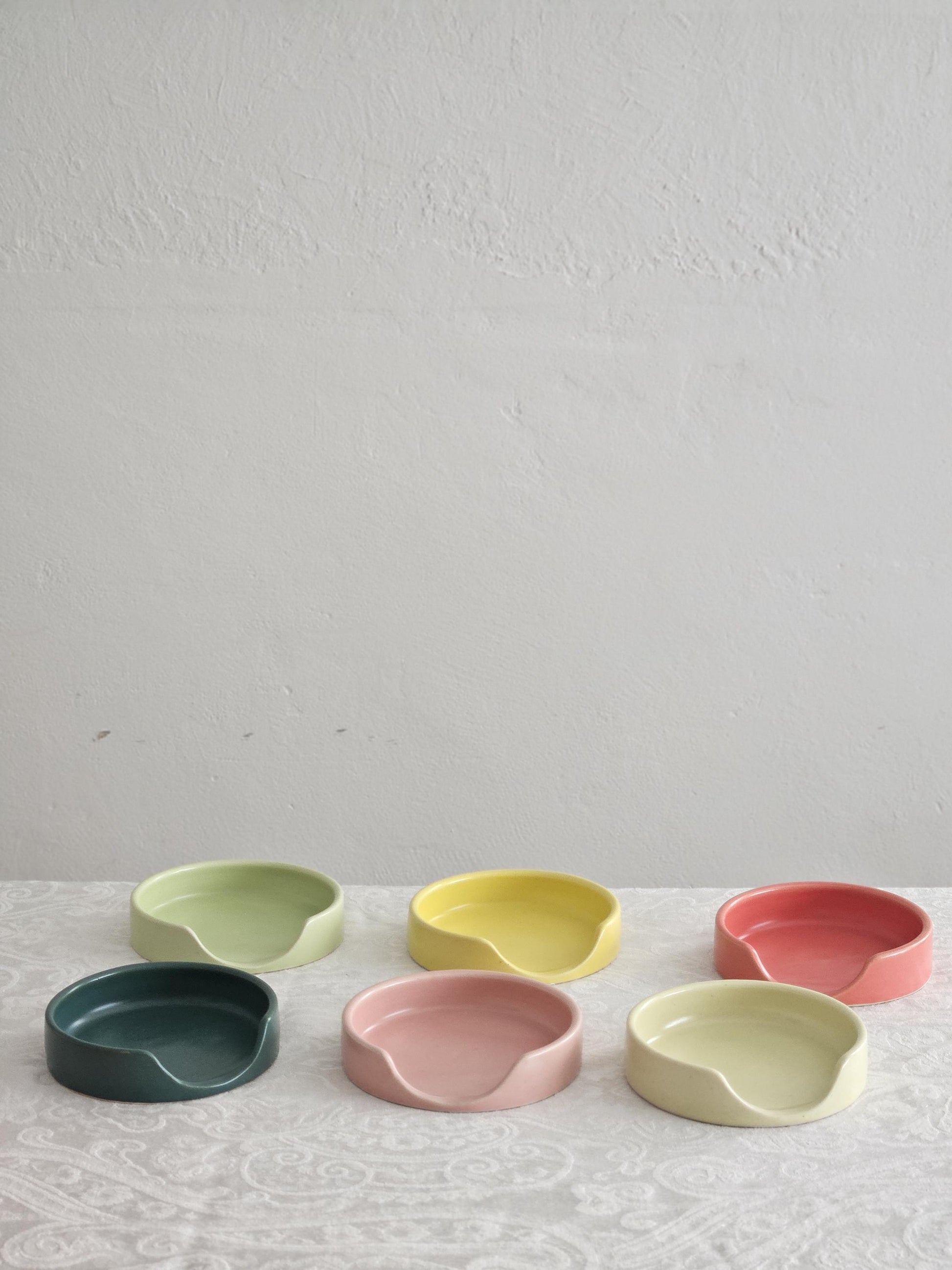 Handmade Ceramic Spoon Rest • Wheel Thrown Pottery, Minimal Bright Kitchen Decor