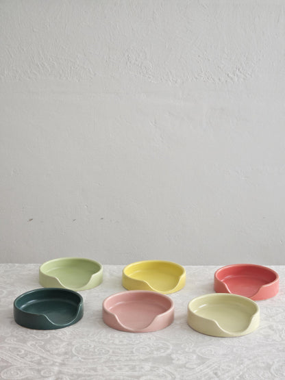Handmade Ceramic Spoon Rest • Wheel Thrown Pottery, Minimal Bright Kitchen Decor