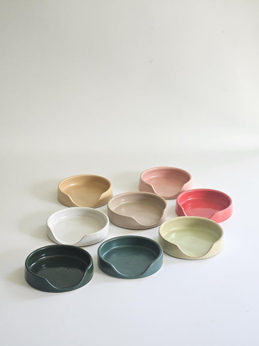 Handmade Ceramic Spoon Rest • Wheel Thrown Pottery, Minimal Kitchen Decor