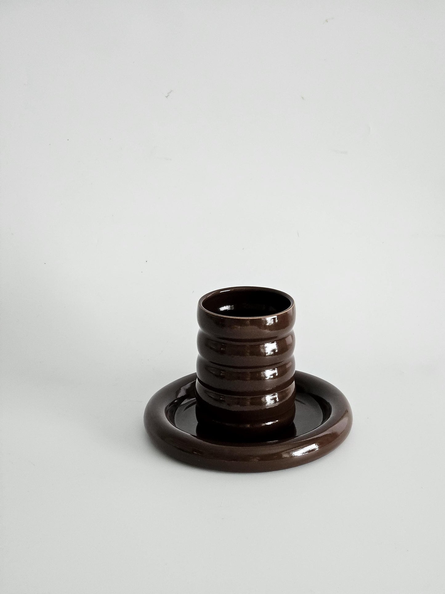Tall Wiggly Tumbler in Espresso (Ready to Ship) • Chocolate Brown Handmade Colorful Ceramic • 20 Ounce Wobble Cup • Bubble Cup