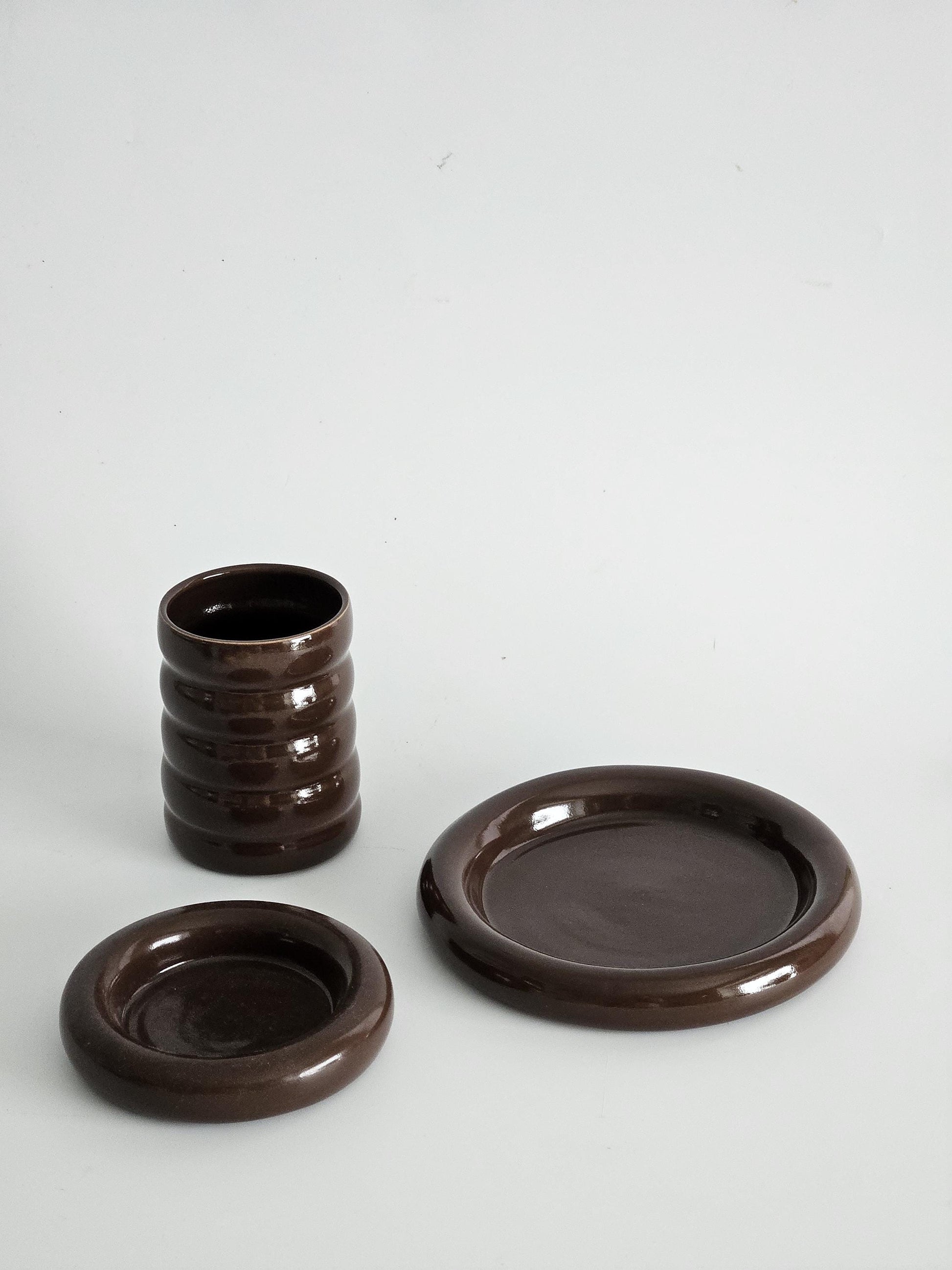 Tall Wiggly Tumbler in Espresso (Ready to Ship) • Chocolate Brown Handmade Colorful Ceramic • 20 Ounce Wobble Cup • Bubble Cup