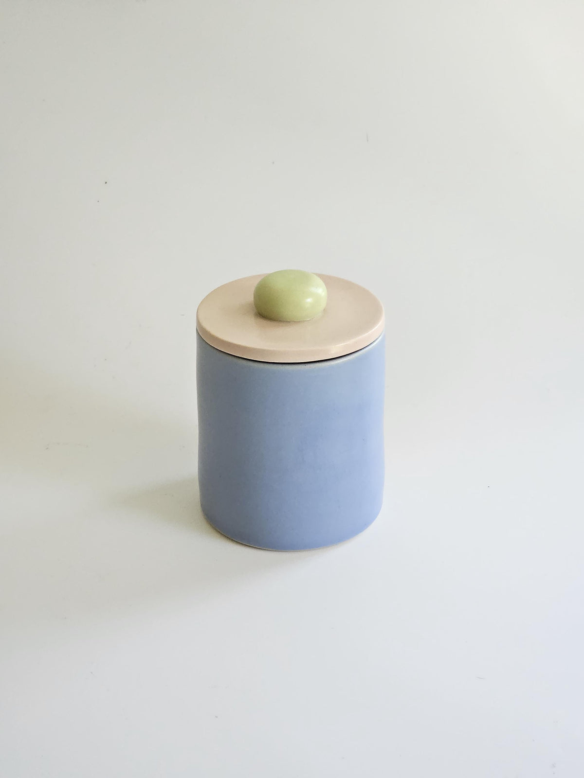 Candy Jar • Colorful Ceramic Wheel Thrown Jar • Handmade Color Block Pottery