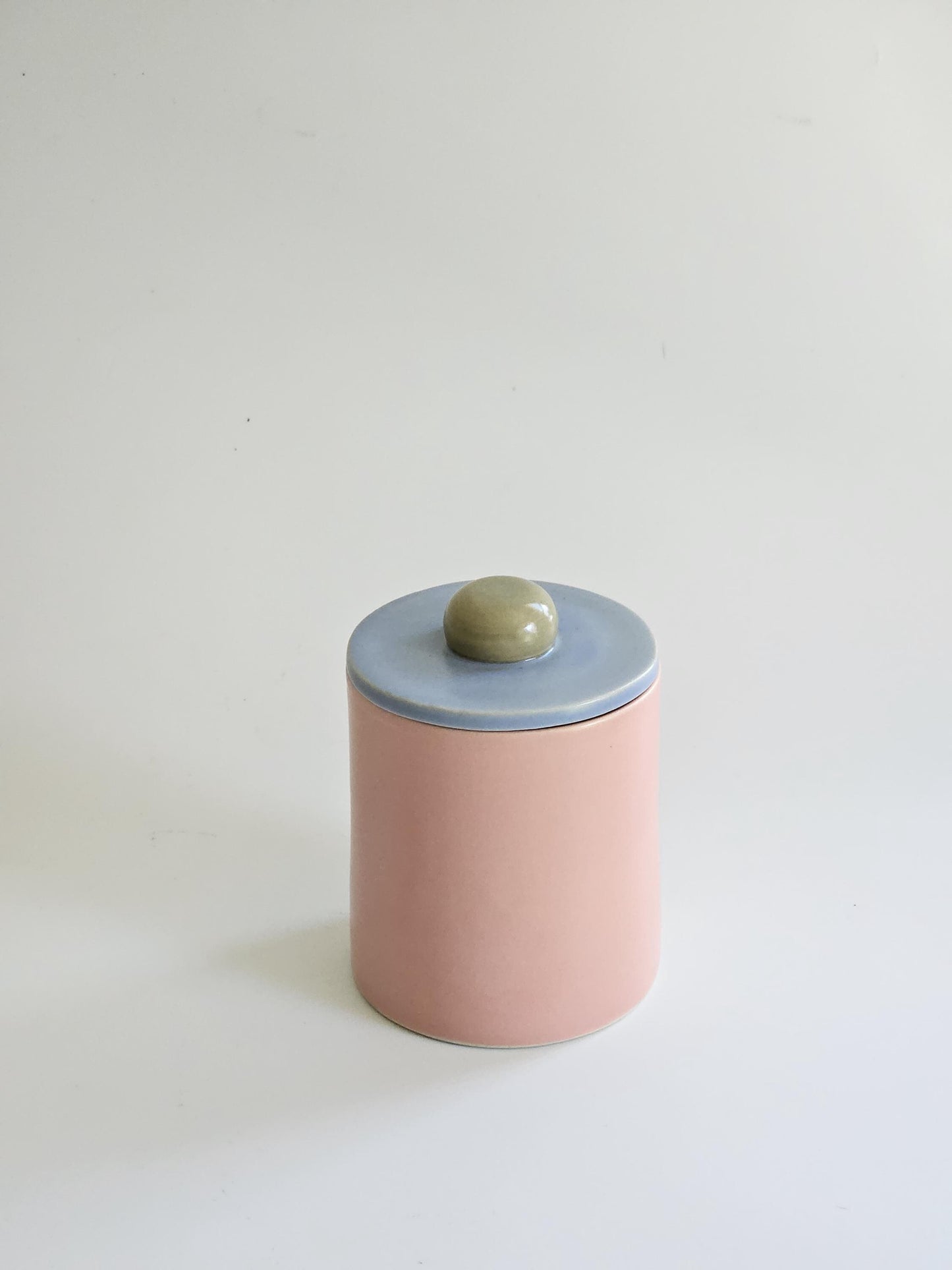 Candy Jar • Colorful Ceramic Wheel Thrown Jar • Handmade Color Block Pottery