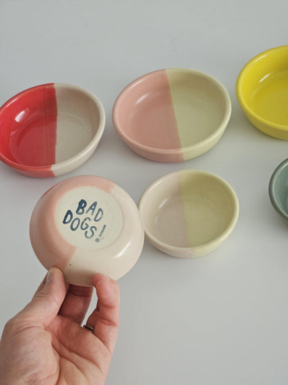 Half & Half Sauce Bowl • Handmade Colorful Ceramic • Wheel Thrown Pottery • Ring Dish