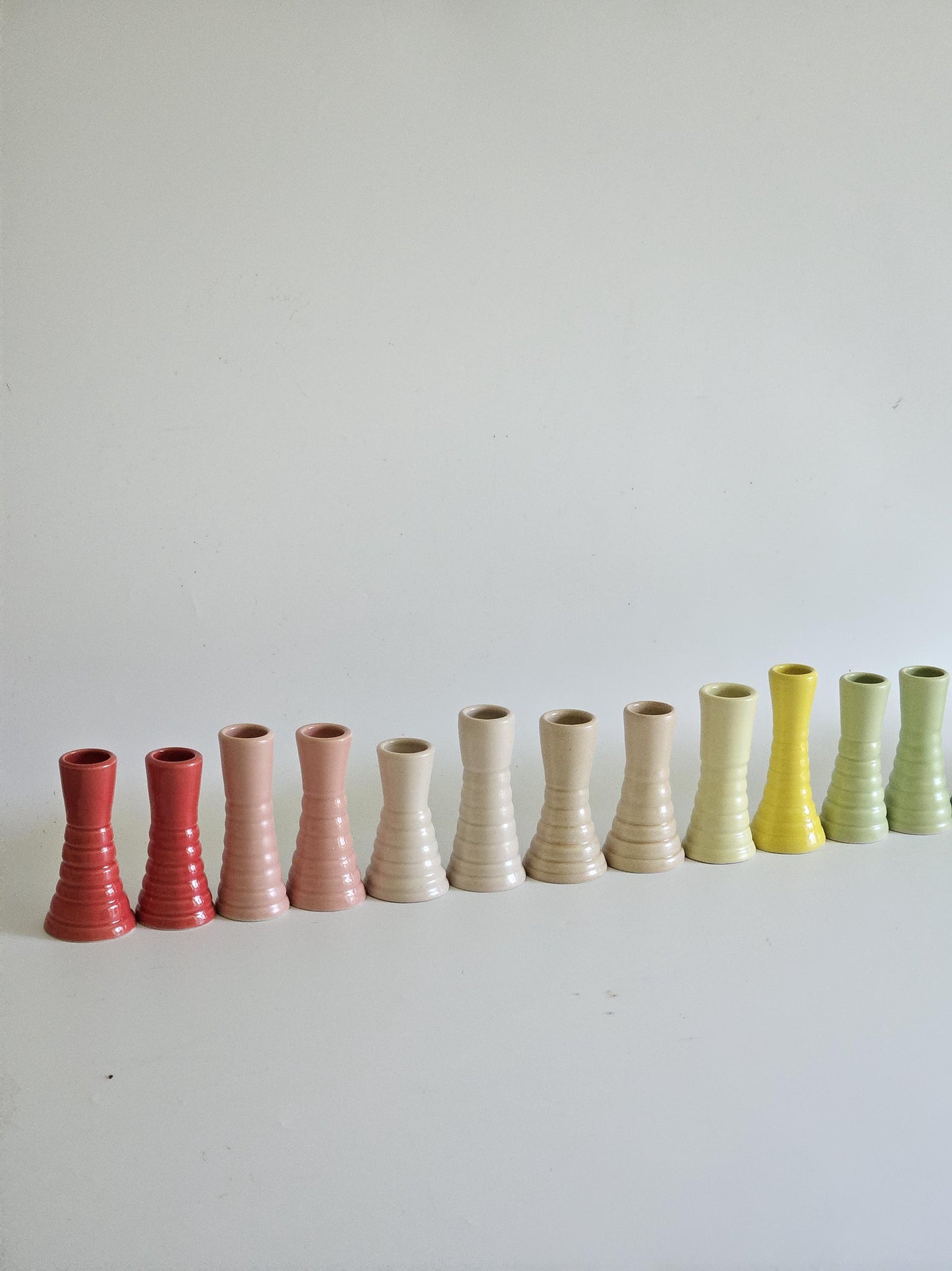 Handmade Wiggly Ceramic Candlestick • Colorful Taper Candle Holder