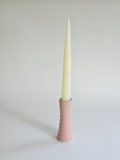 Handmade Wiggly Ceramic Candlestick • Colorful Taper Candle Holder