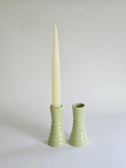 Handmade Wiggly Ceramic Candlestick • Colorful Taper Candle Holder