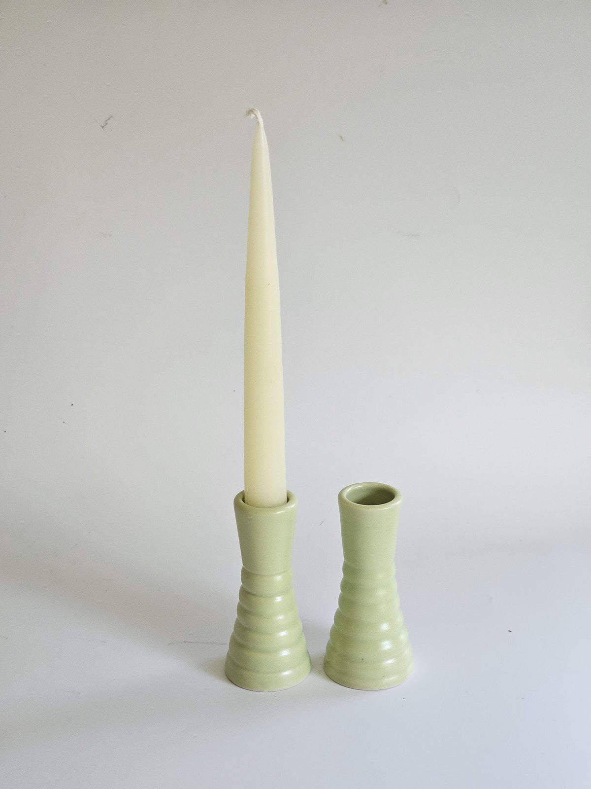 Handmade Wiggly Ceramic Candlestick • Colorful Taper Candle Holder