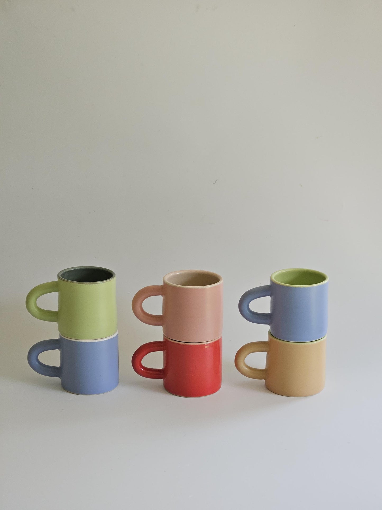 Inside Out Mug, Two-Toned (Ready to Ship) • Handmade Colorful Ceramic • Color Block Coffee Mug • Pottery
