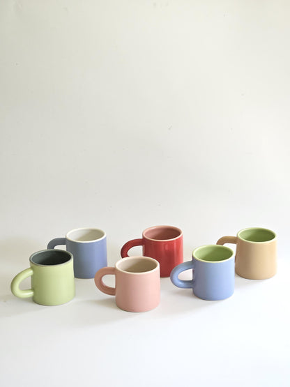 Inside Out Mug, Two-Toned (Ready to Ship) • Handmade Colorful Ceramic • Color Block Coffee Mug • Pottery