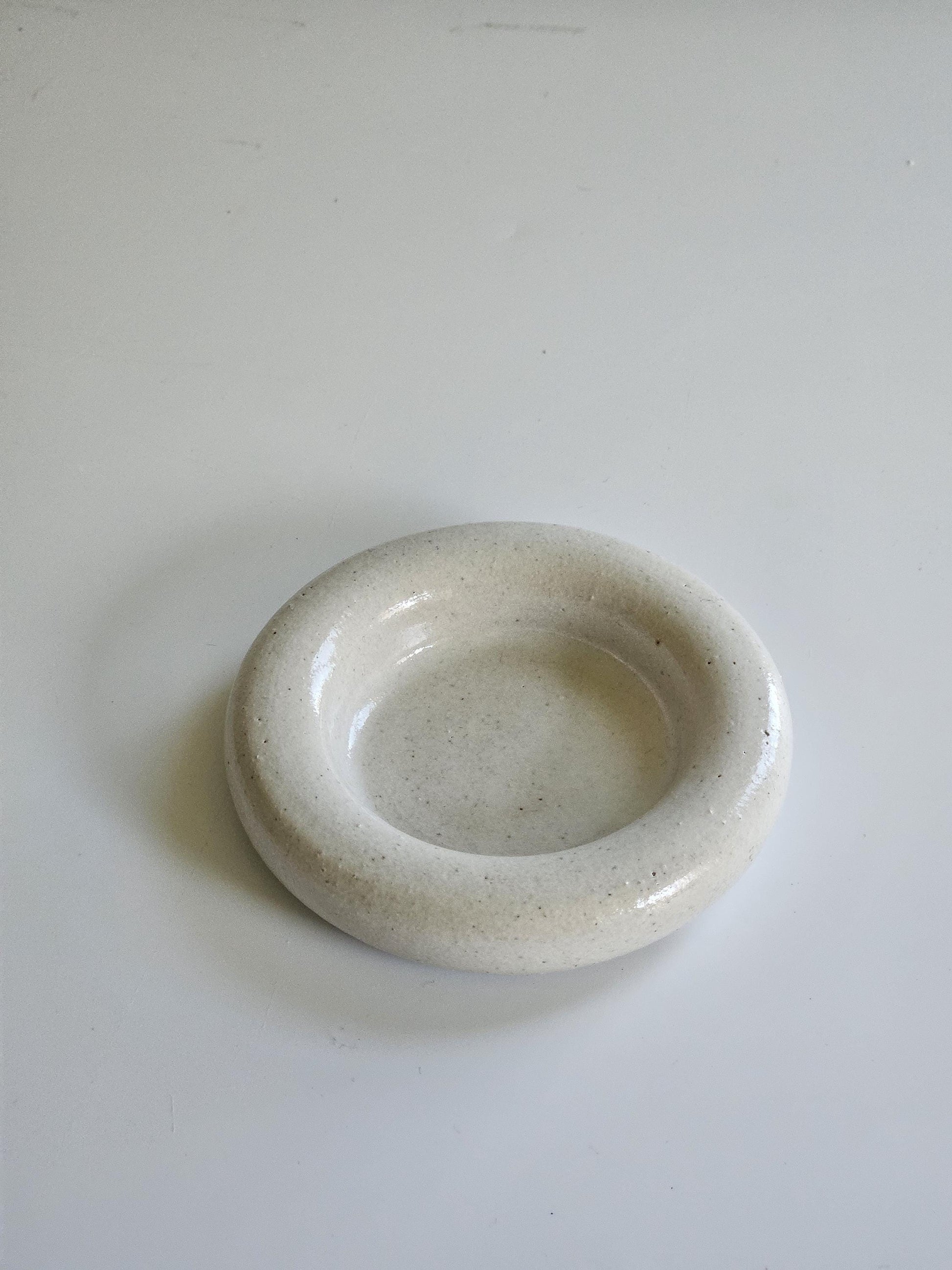 Handmade Ceramic Donut Dish: Colorful Bubble Plate - Ring Holder