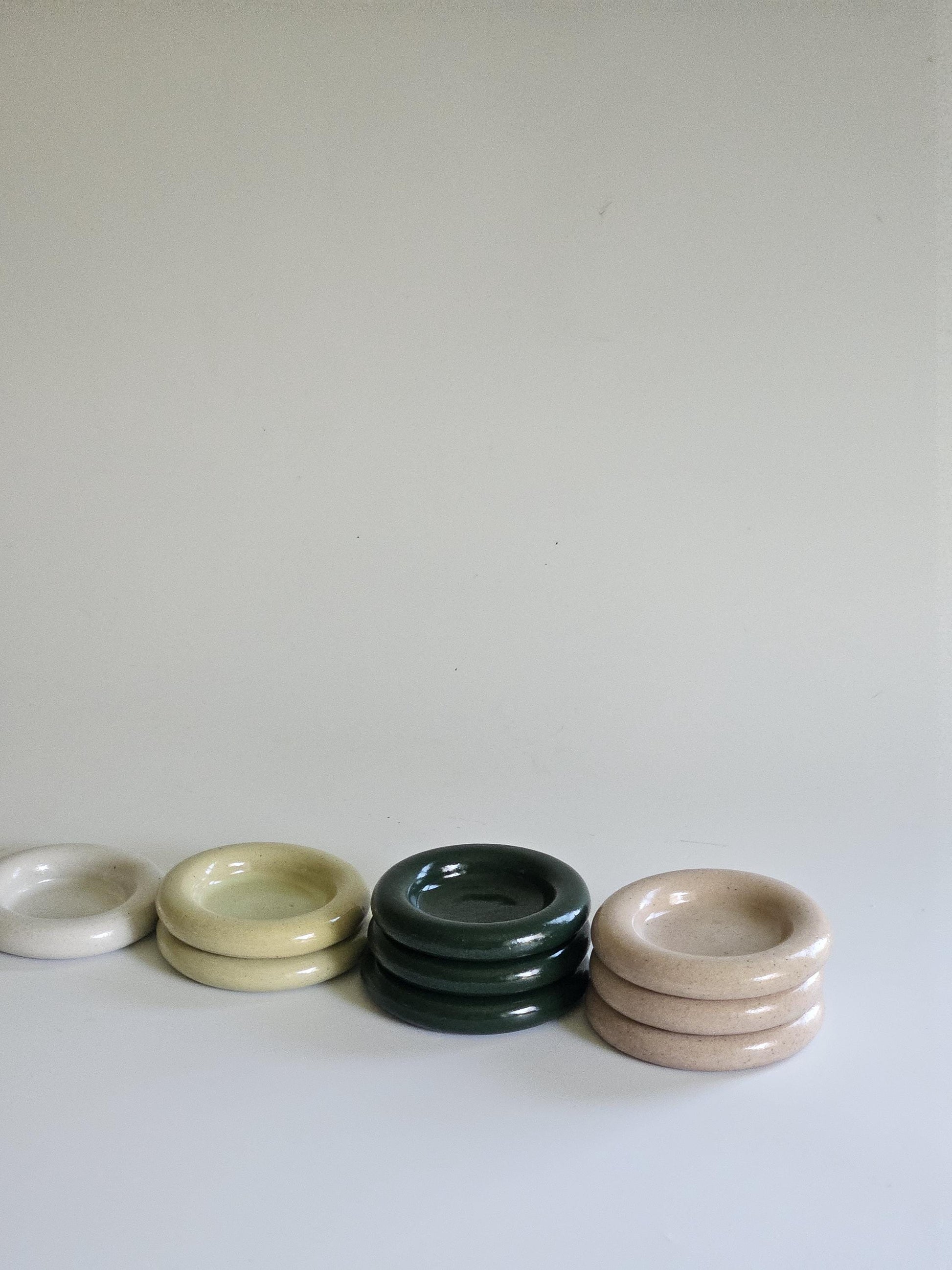 Handmade Ceramic Donut Dish: Colorful Bubble Plate - Ring Holder