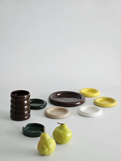 Handmade Ceramic Donut Dish: Colorful Bubble Plate - Ring Holder