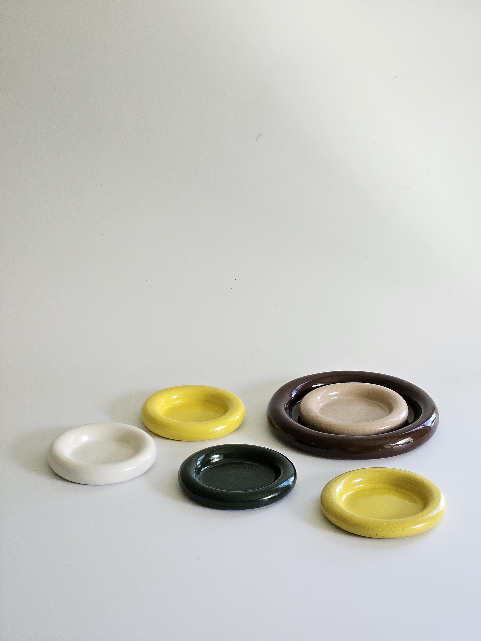 Handmade Ceramic Donut Dish: Colorful Bubble Plate - Ring Holder