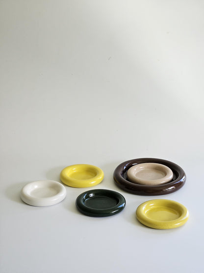 Handmade Ceramic Donut Dish: Colorful Bubble Plate - Ring Holder