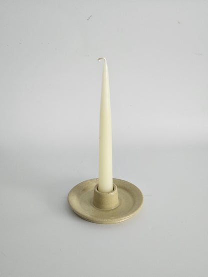Handmade Ceramic Taper Candle Holder: Earthy Speckled Candlestick