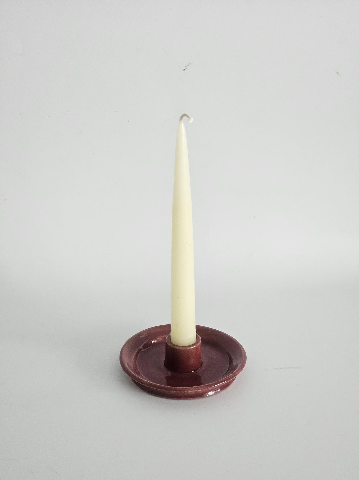 Handmade Ceramic Taper Candle Holder: Earthy Speckled Candlestick