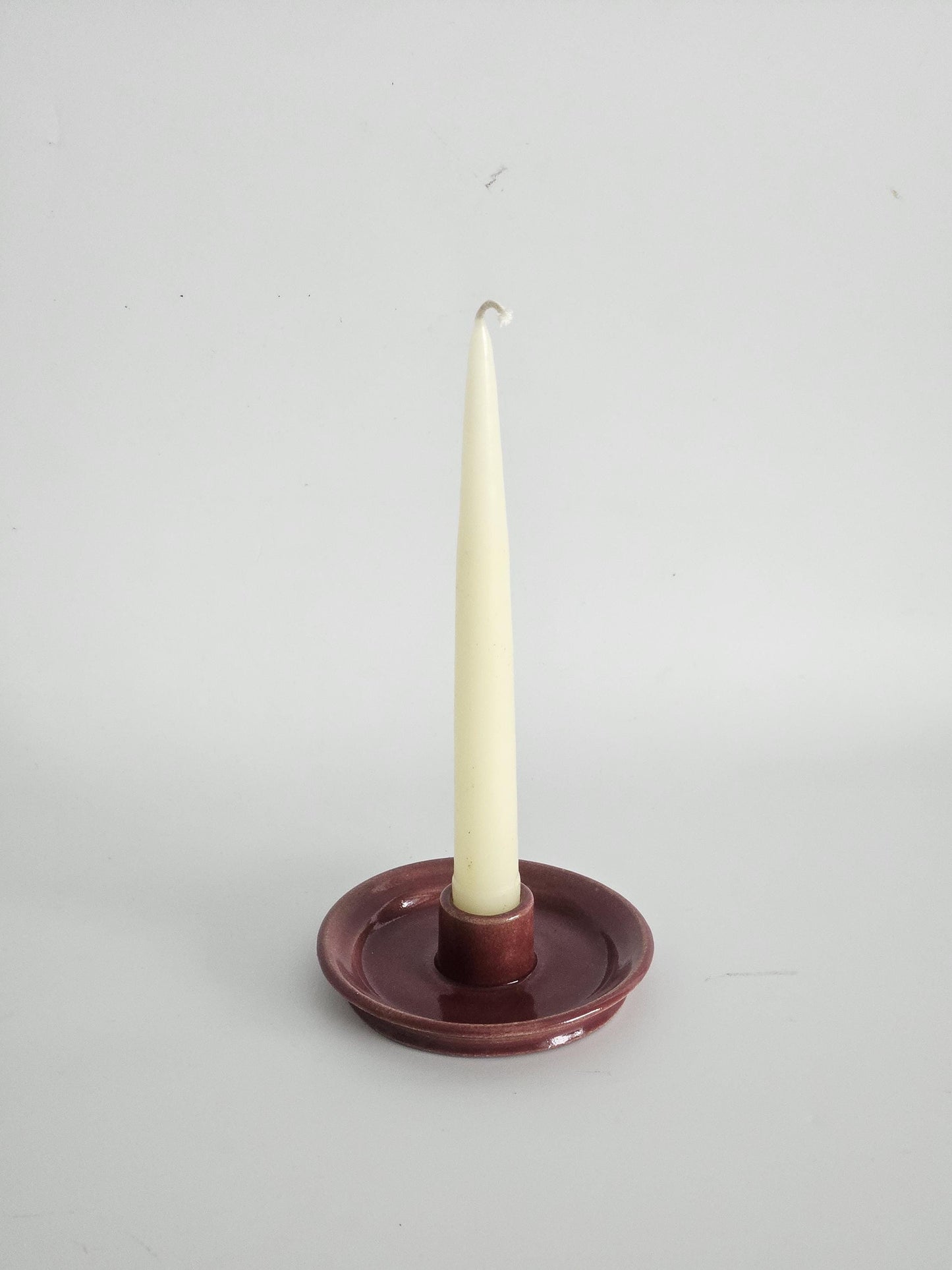 Handmade Ceramic Taper Candle Holder: Earthy Speckled Candlestick