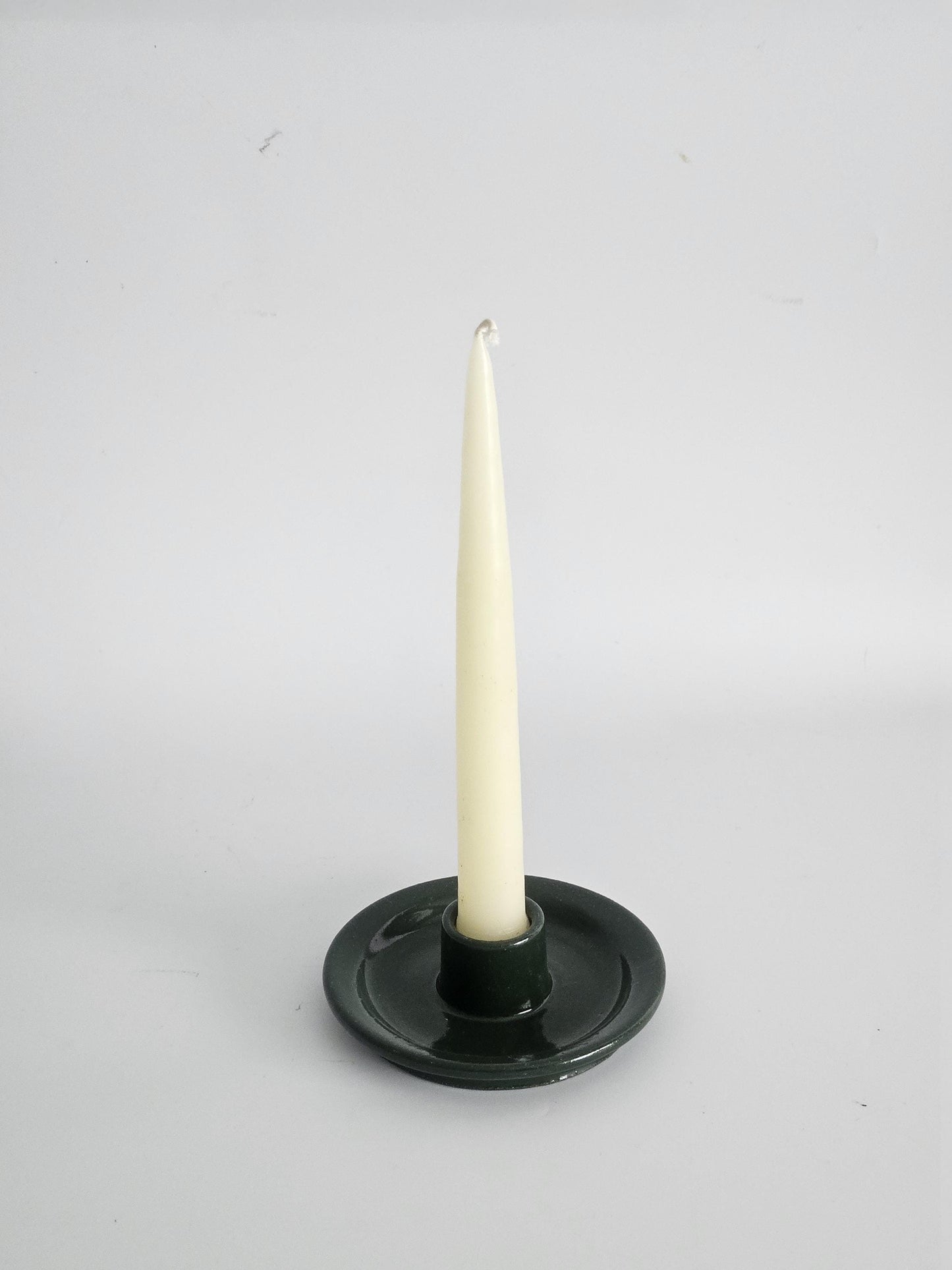 Handmade Ceramic Taper Candle Holder: Earthy Speckled Candlestick