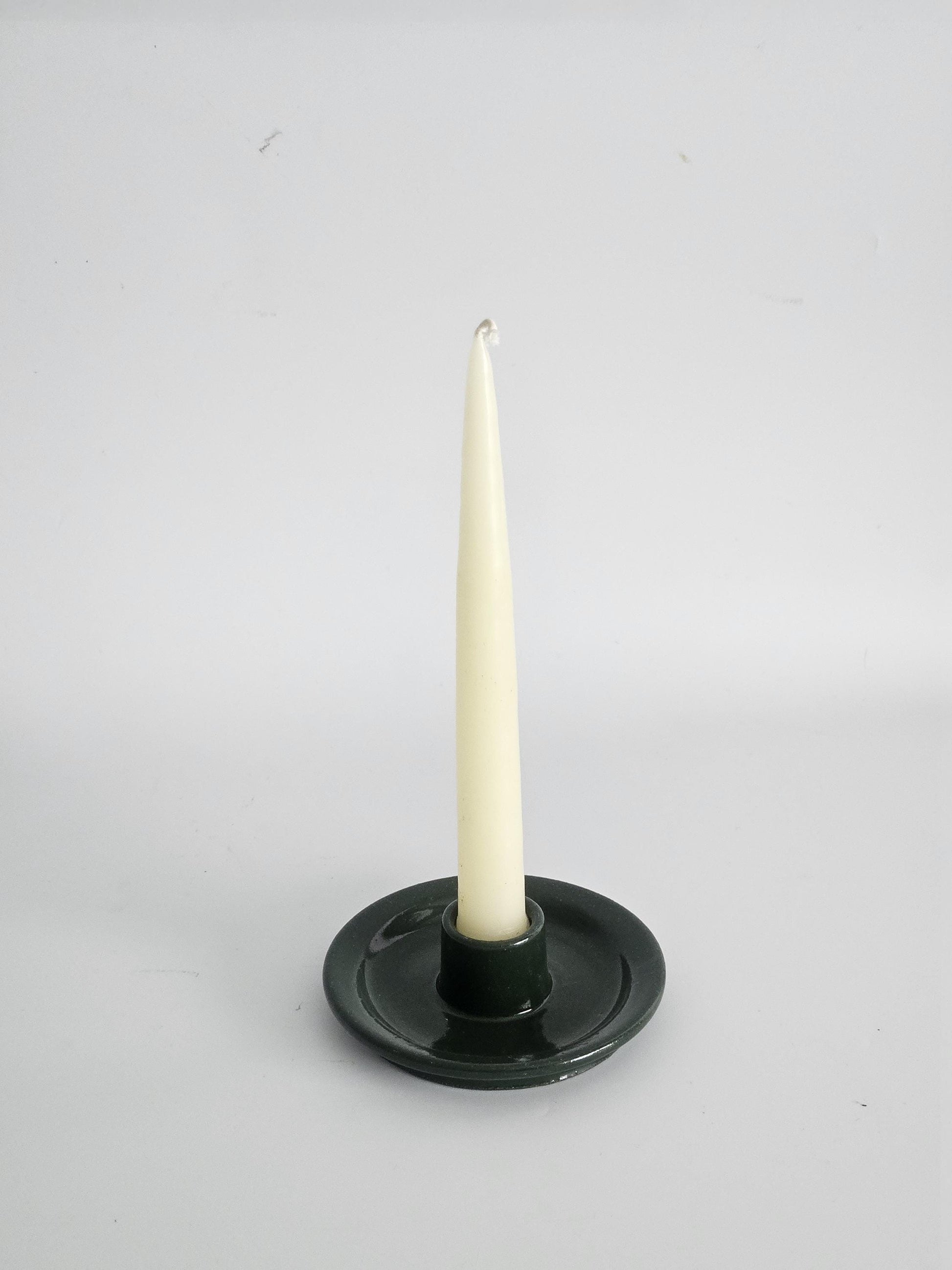 Handmade Ceramic Taper Candle Holder: Earthy Speckled Candlestick