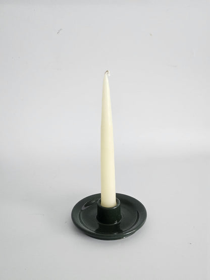 Handmade Ceramic Taper Candle Holder: Earthy Speckled Candlestick