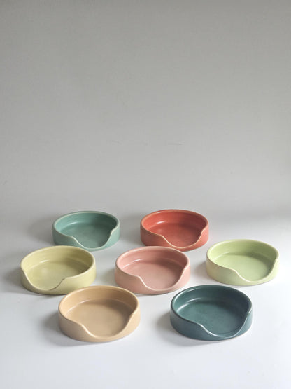 Handmade Ceramic Spoon Rest • Wheel Thrown Pottery, Minimal Bright Kitchen Decor